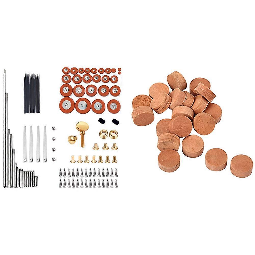 20Pcs Saxophone Cork Mats Trumpet Cornet Water Key Spit & 119Pcs Alto Sax Saxophone Screws + Saxopho