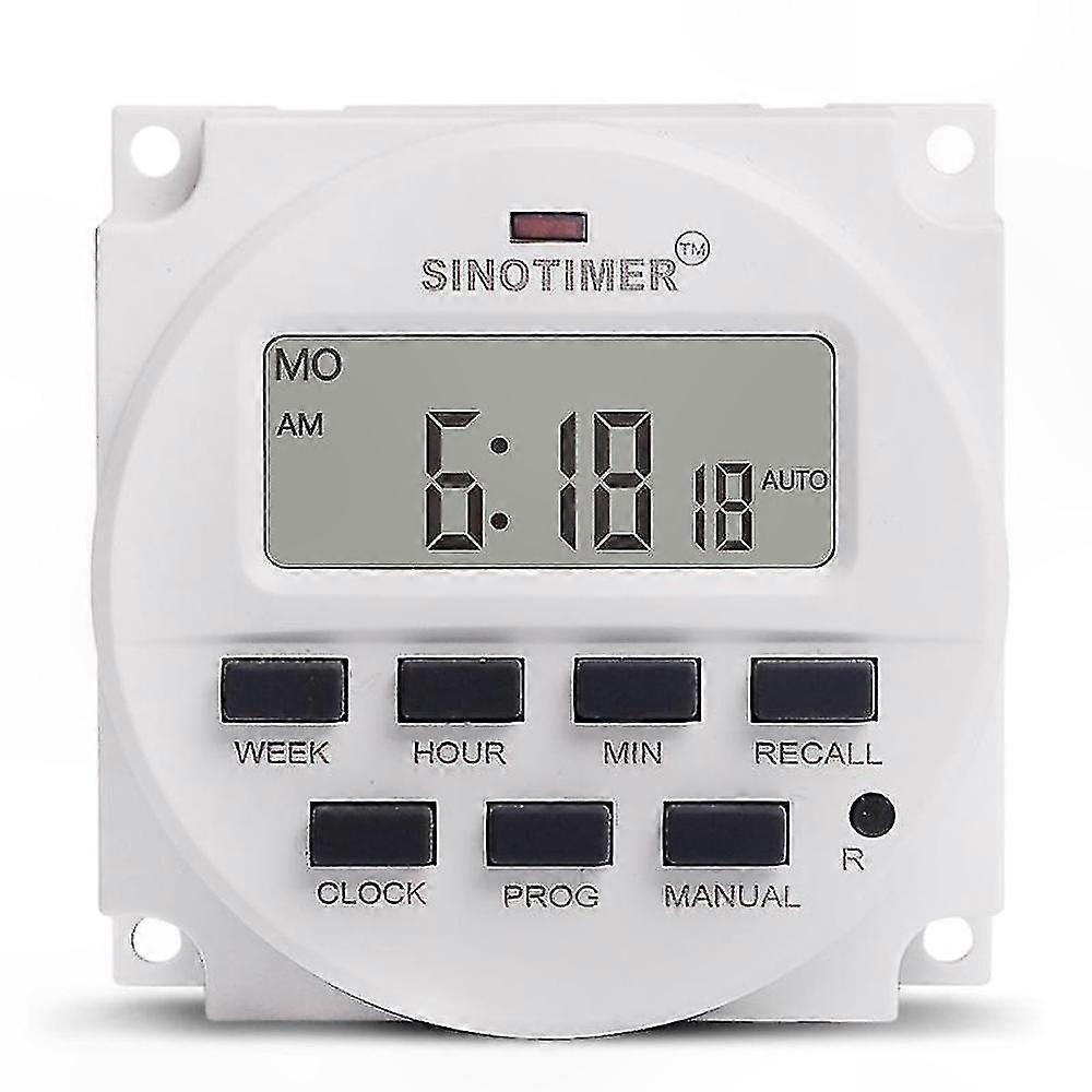 Programmable LCD Digital Timer 12V DC 7-Day Time Switch with 15.98 Inch Display