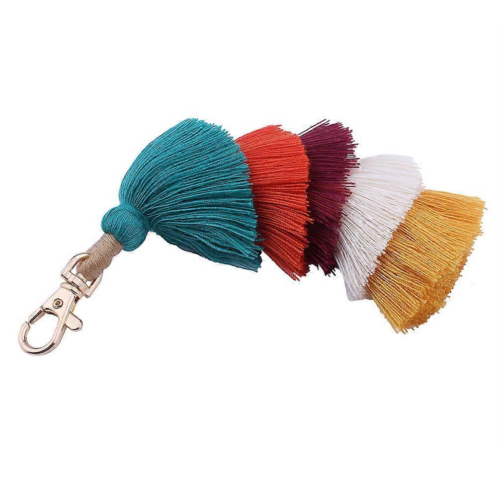 Creative Tassel Keychain Multi Colored Bohemian Bag Accessory Alloy Key Organizer 1Pack