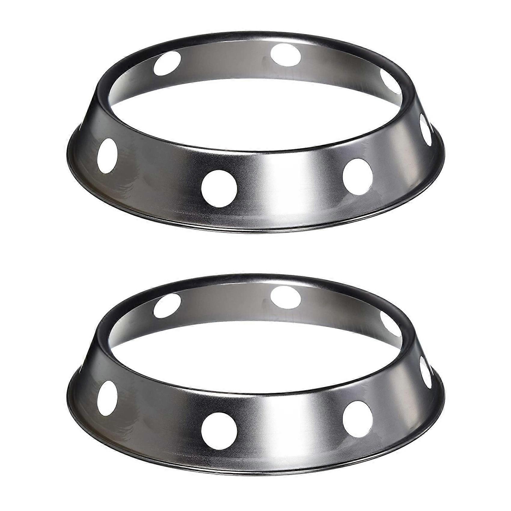 2X Universal Wok Pan Support Rack Stand Wok Ring/Metallic Round Bottom Universal Size for Gas Stove