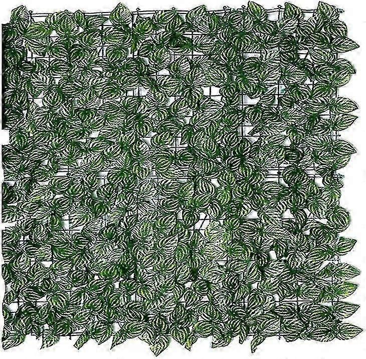 Green Artificial Ivy Hedge Panels - Expandable Trellis for Garden Privacy