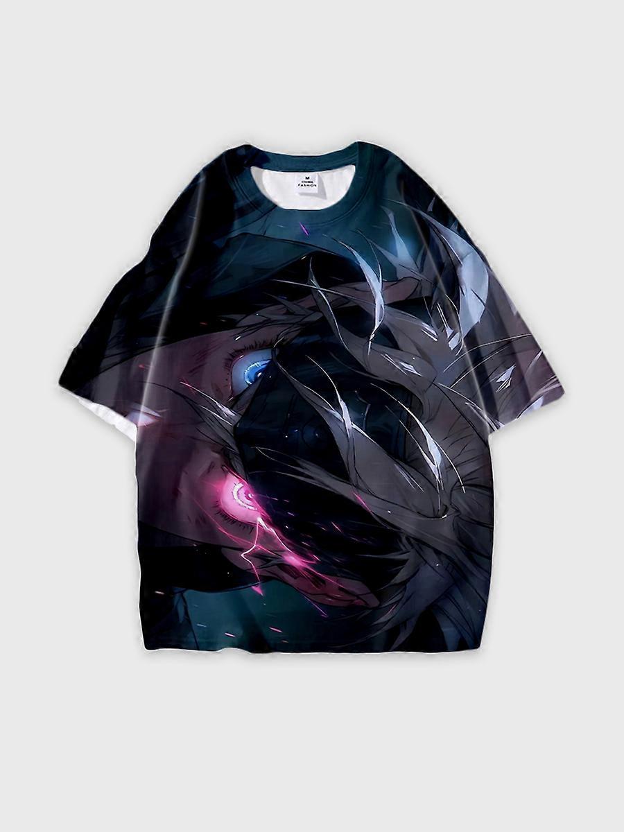 T-shirt round neck Character Pattern loose short sleeve P2952