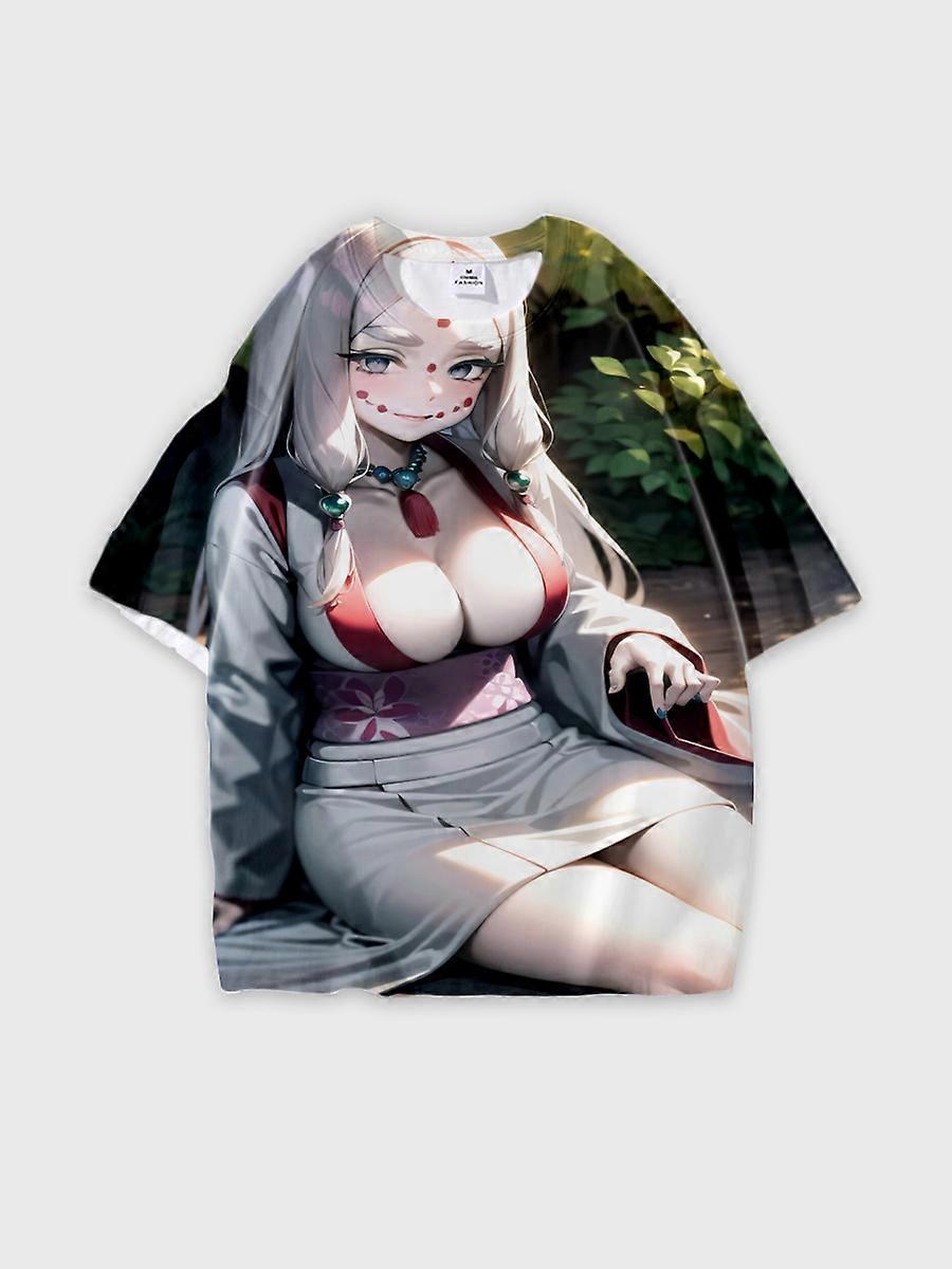 T-shirt round neck Character Pattern loose short sleeve P45