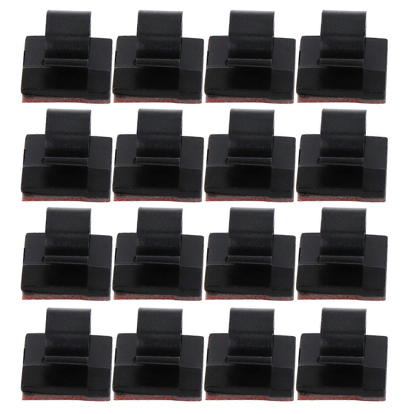 Black Cable Clips 30Pcs Self-adhesive Cord Organizer For Car Use Square Adhesive Technology
