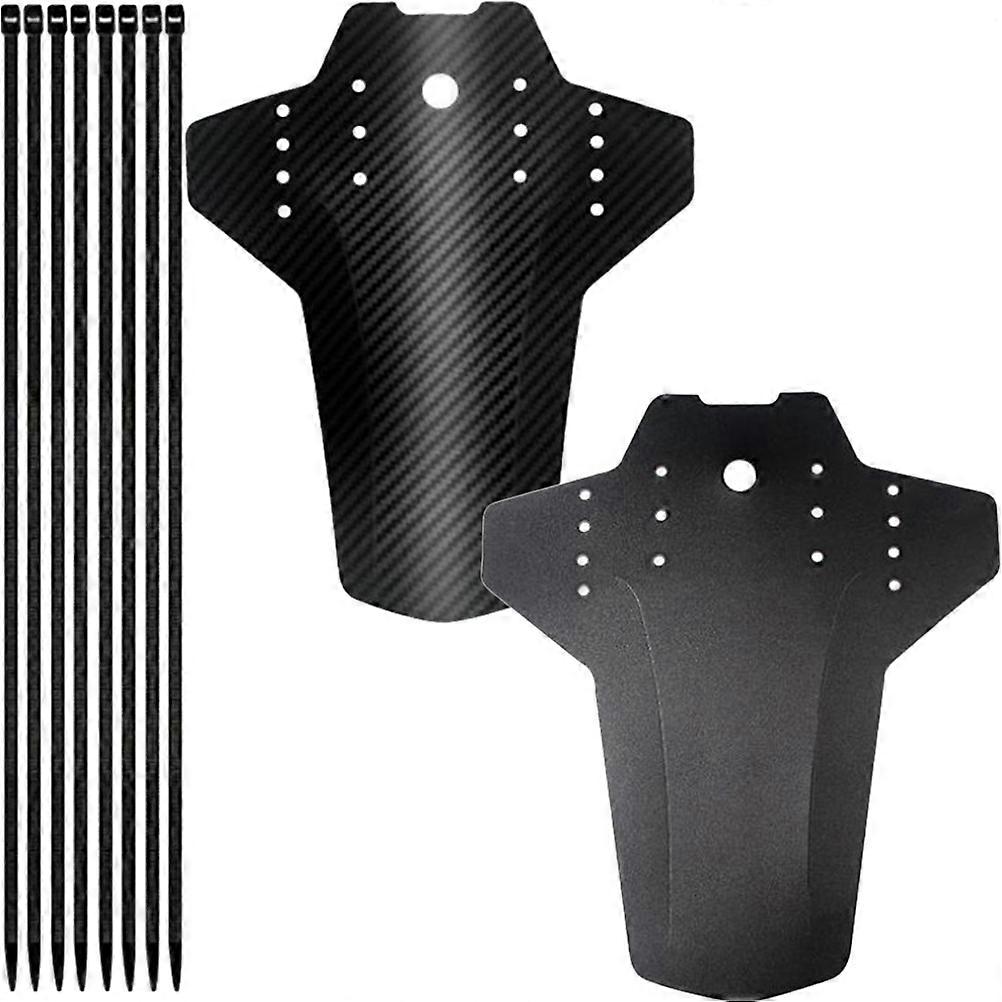 Practical Cycling Mudguard Set for Bike Use Made of Durable Plastic Black Color Front and Rear 1