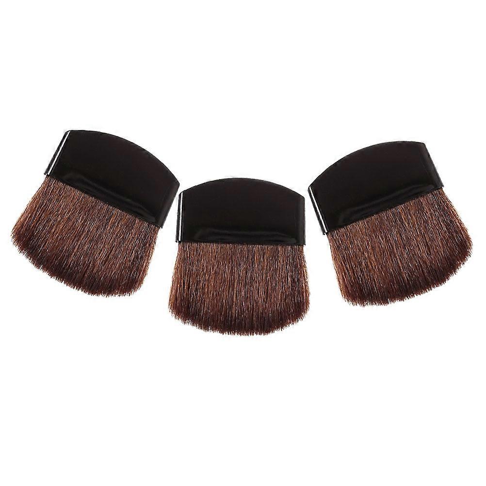 3pcs Mini Cosmetic Brushes with Short Handles for Powder, Foundation, Eye Shadow & Blush – Soft Bristles for Smooth Application, Travel & Daily Use