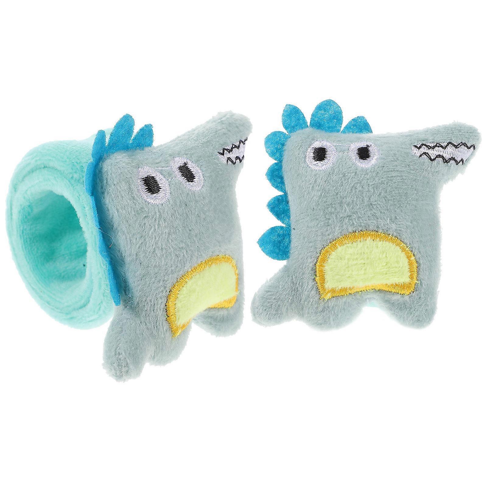 2pcs Plush Animal Slap Bracelets Soft Wristbands for Kids, Cute Party Favors for Birthdays, Halloween, Zoo & Jungle Theme Events