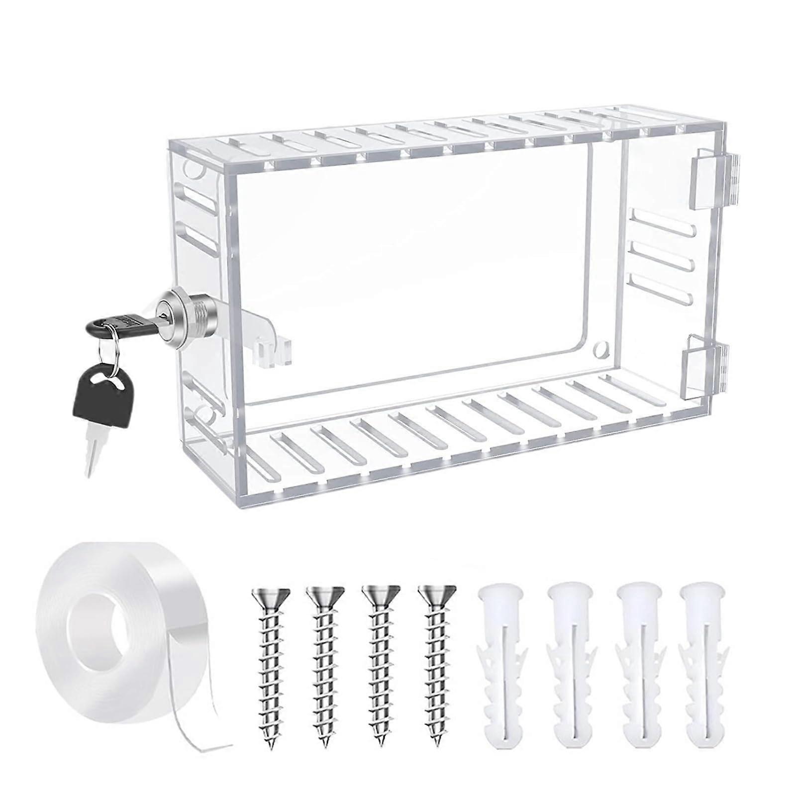 Universal Thermostat Lock Box with Keypad Wall Mount, Clear Thermostat Cover with Lock, Thermostat Protective Cover, Clear Thermostat Cover with Lock
