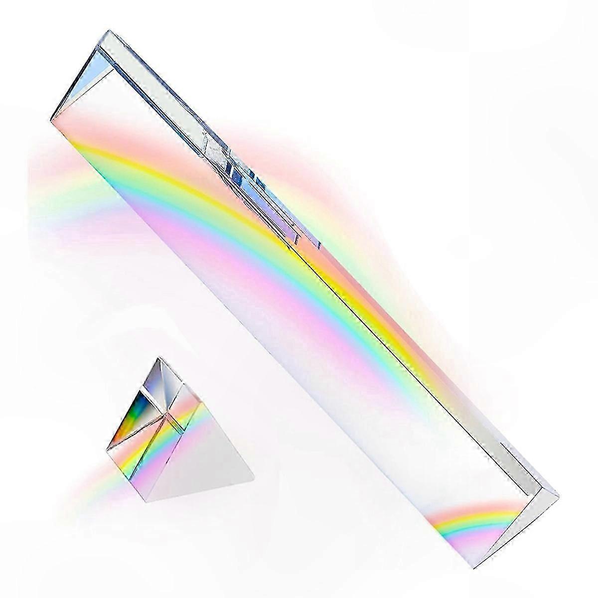 2 Pack Optical Triangular Prisms, 6 & 1 Inch Sizes for Educational Use