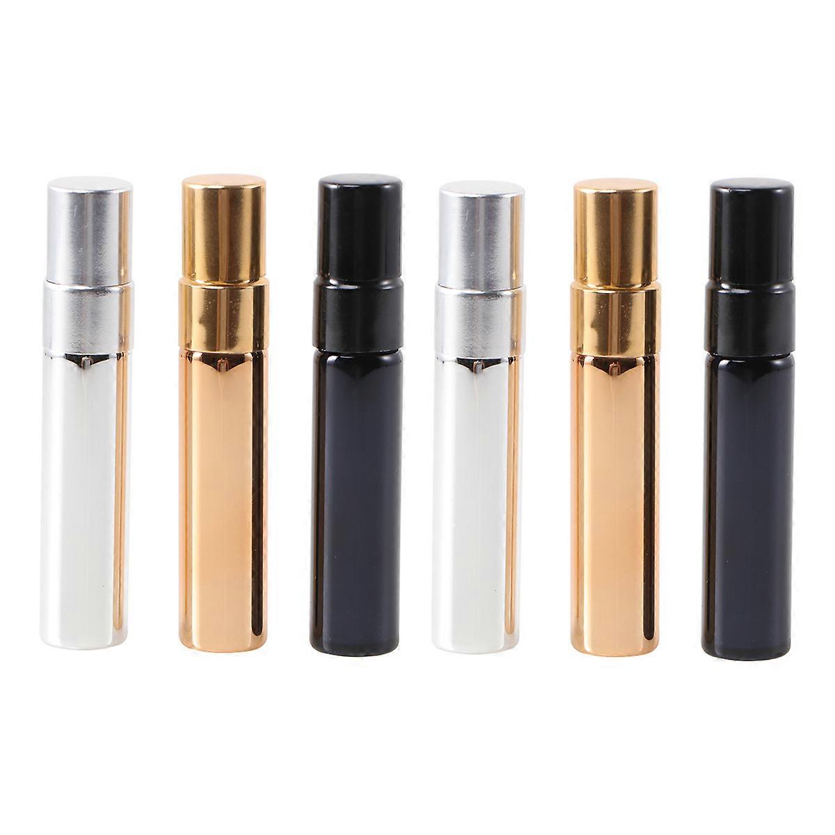 Small Refillable Perfume Container 6Pcs Spray Bottles Half Cover Assorted Color For Traveling Gym Car Use
