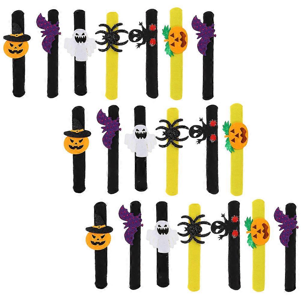 20Pcs Slap Bands Party Favors Assorted Color Cartoon Design For Kids Halloween Occasion