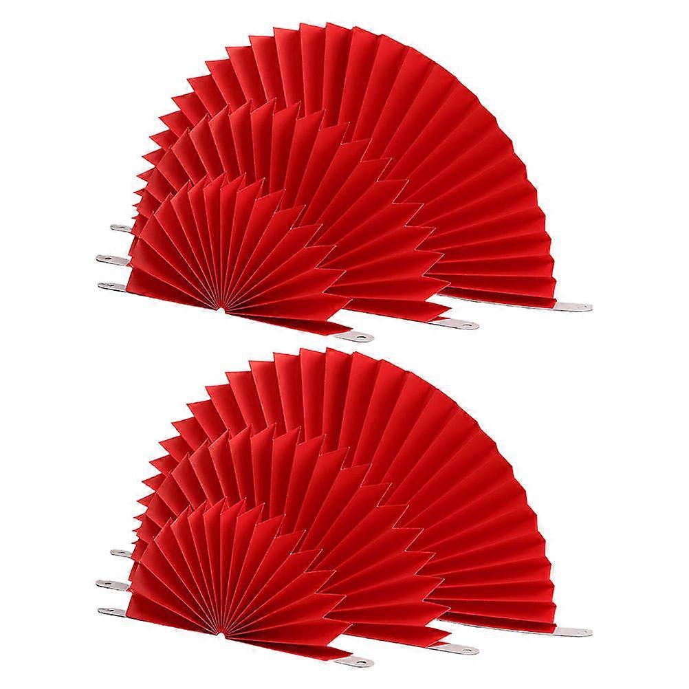 6Pcs Red Chinese Style Decorative Folding Fans Adornment Prop
