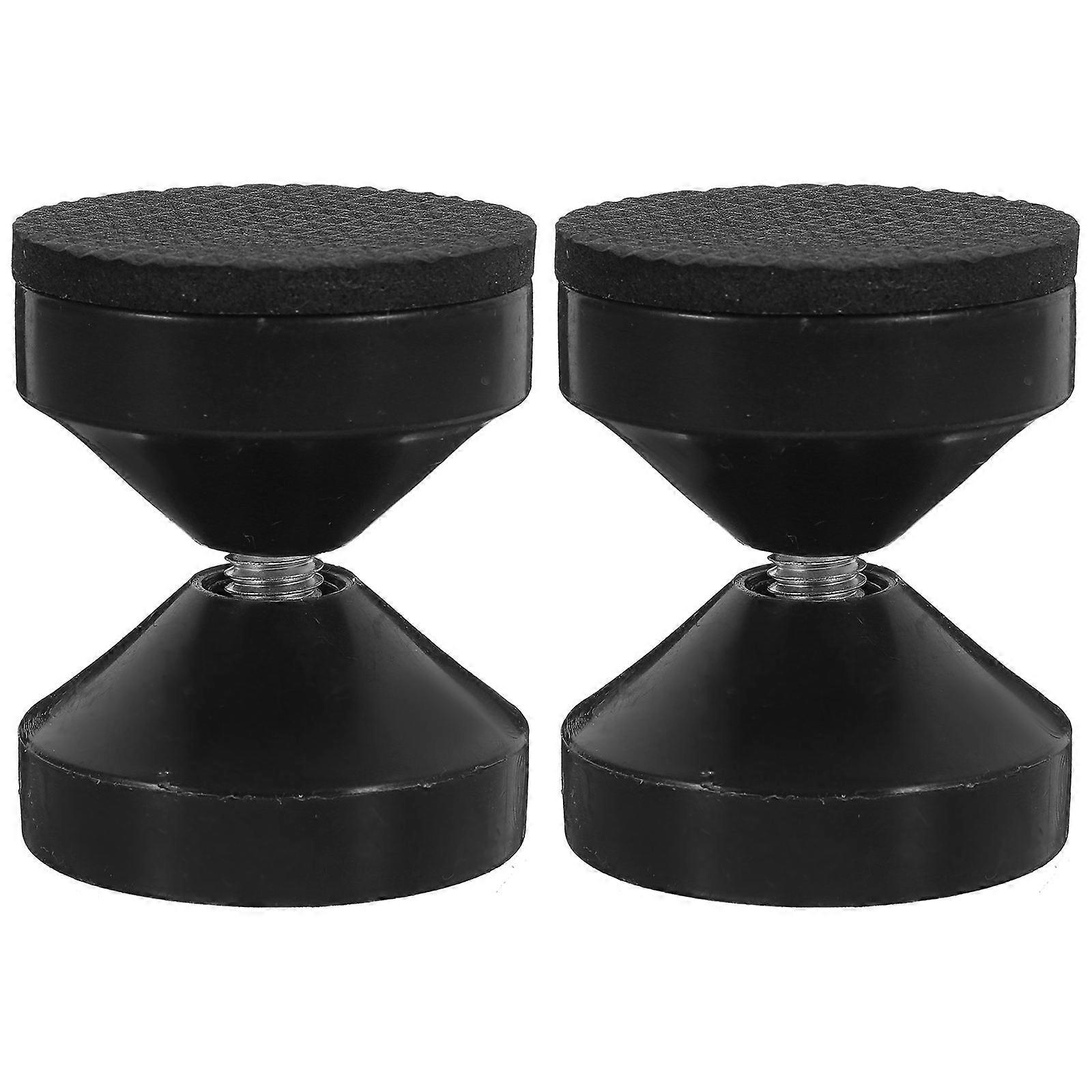 2Pcs Black Bed Frame Stabilizer with EVA Pad for Wall Protection and Noise Reduction Suitable for