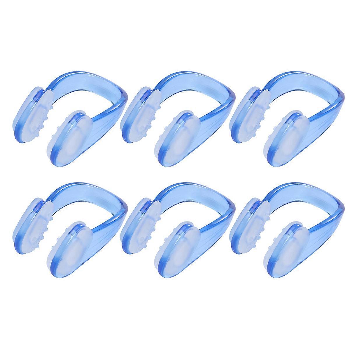 Blue Swimming Nose Clip with Padded Design for Adults Made of TPE Comfortable and Reusable 10 Pcs