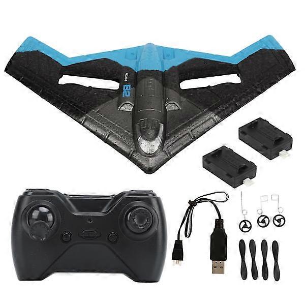 2.4Ghz RC Glider Airplane Model Collision Resistance Gliding Remote Control Airplane Toy for Kids Blue 3 Batteries