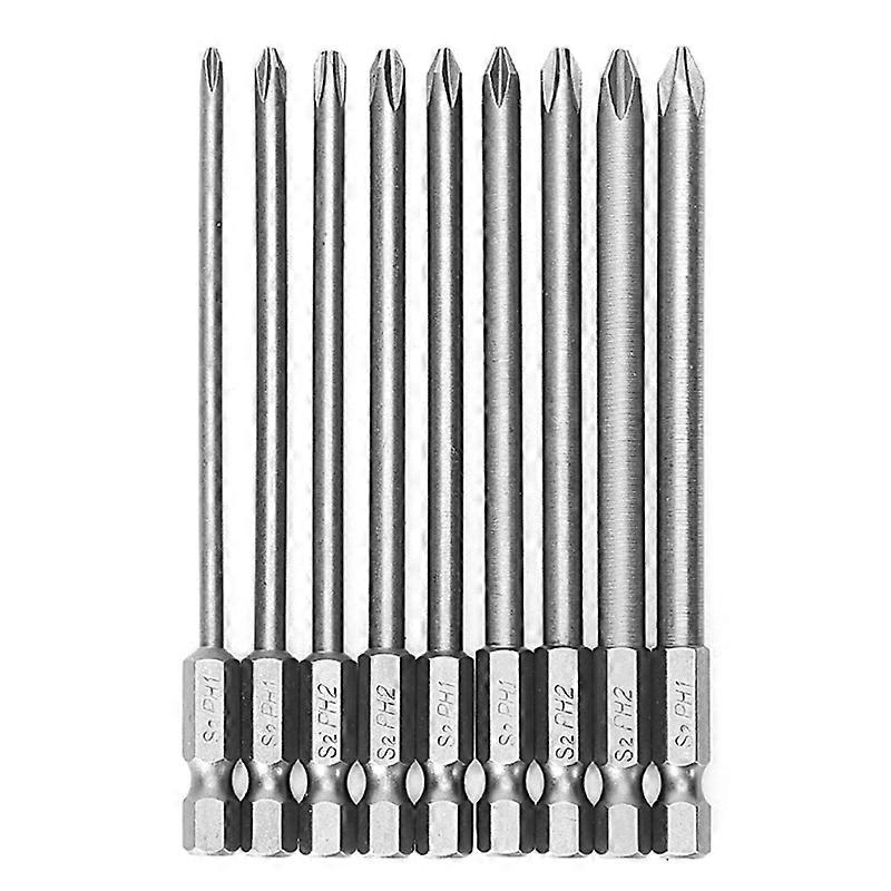 9Pcs 100mm Magnetic Drill Bit Screwdriver Bit Set S2 Steel Cross Head Group Screwdriver Screwdriver Set Hand Tools