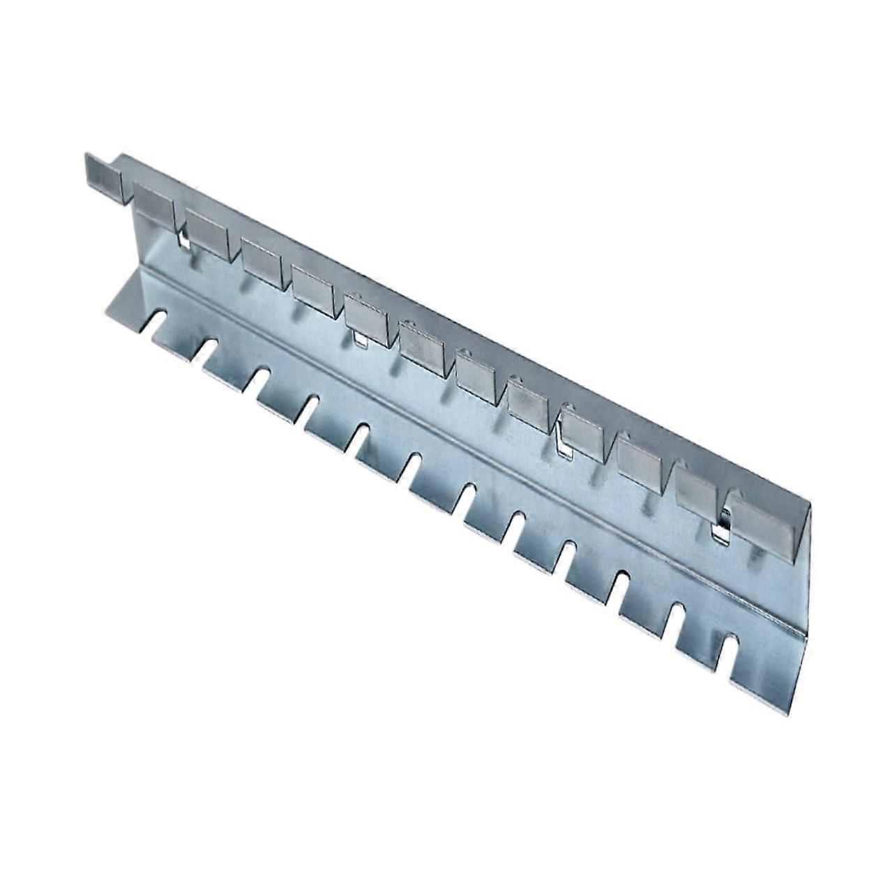 Wallmounted tool organizer for screwdrivers, spacesaving storage made of stainless steel for garage and home.