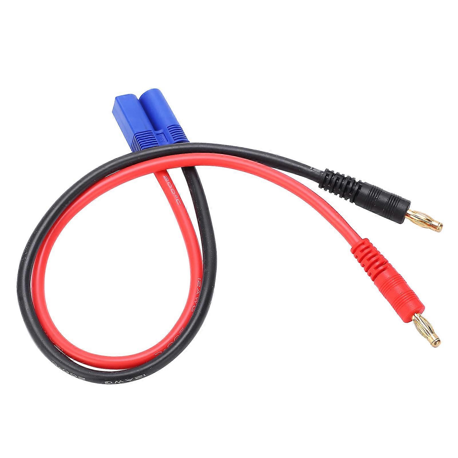 Charger banana plug to EC5, durable, extra soft, corrosionresistant, EC5 connector, 12 AWG, for aircraft models, for models