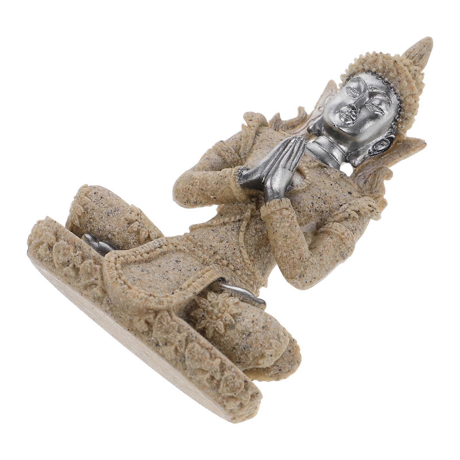 تمثال زن بوذا للديكور المنزلي مصنوع من الراتنج بألوان متنوعة حجم صغير يناسب أي طاولة