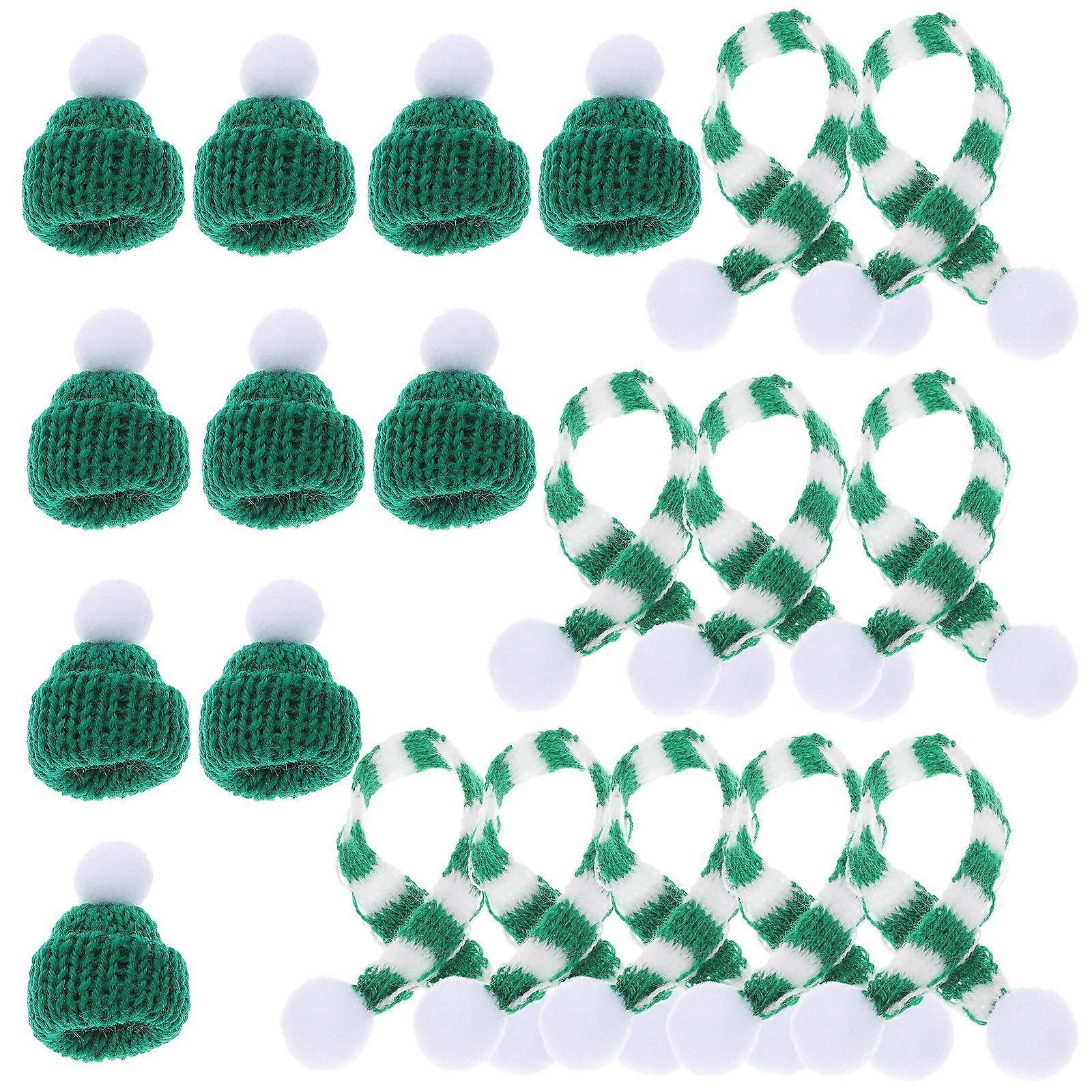 10 Sets Christmas Hats and Scarves Ornaments Decorations