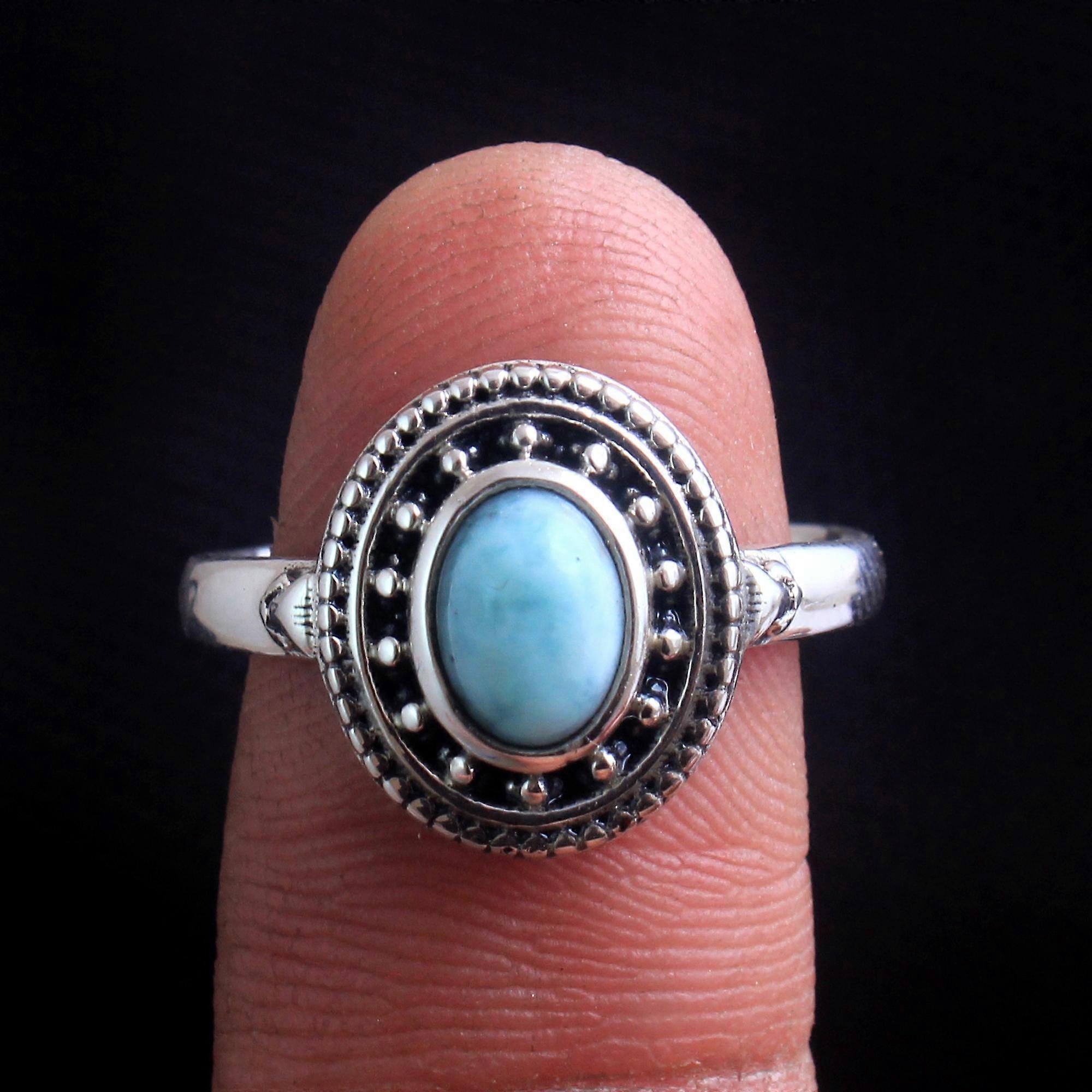 Larimar Ring 925 Sterling Silver Handmade Jewelry Statement Ring, Unisex Ring, Solid Ring