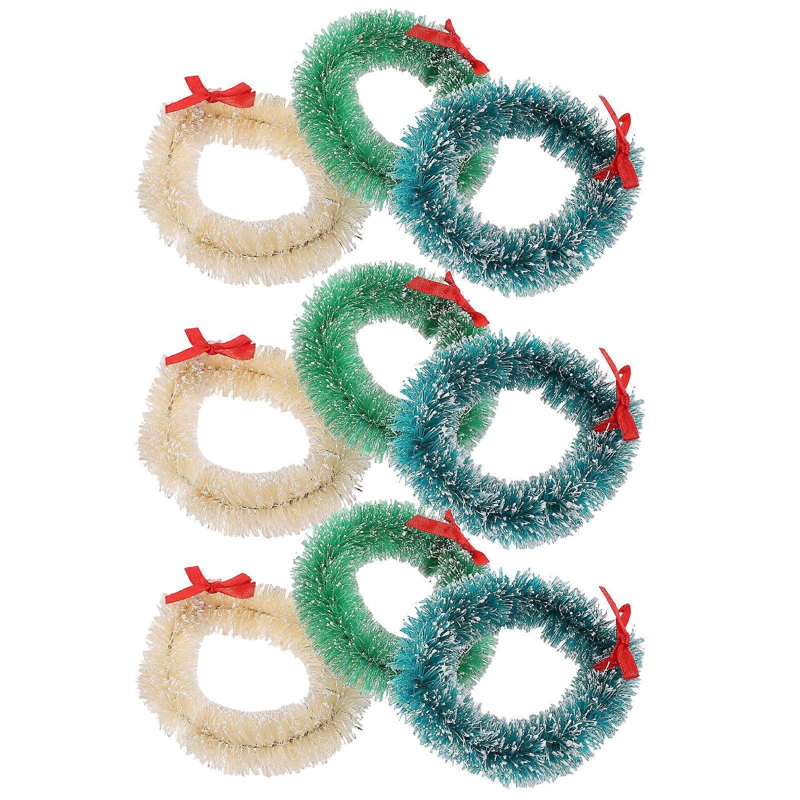 Mini Craft Wreaths 9Pcs Decorative Elements For Kids Families And DIY Enthusiasts 9.5cm Diameter Christmas Theme Circular