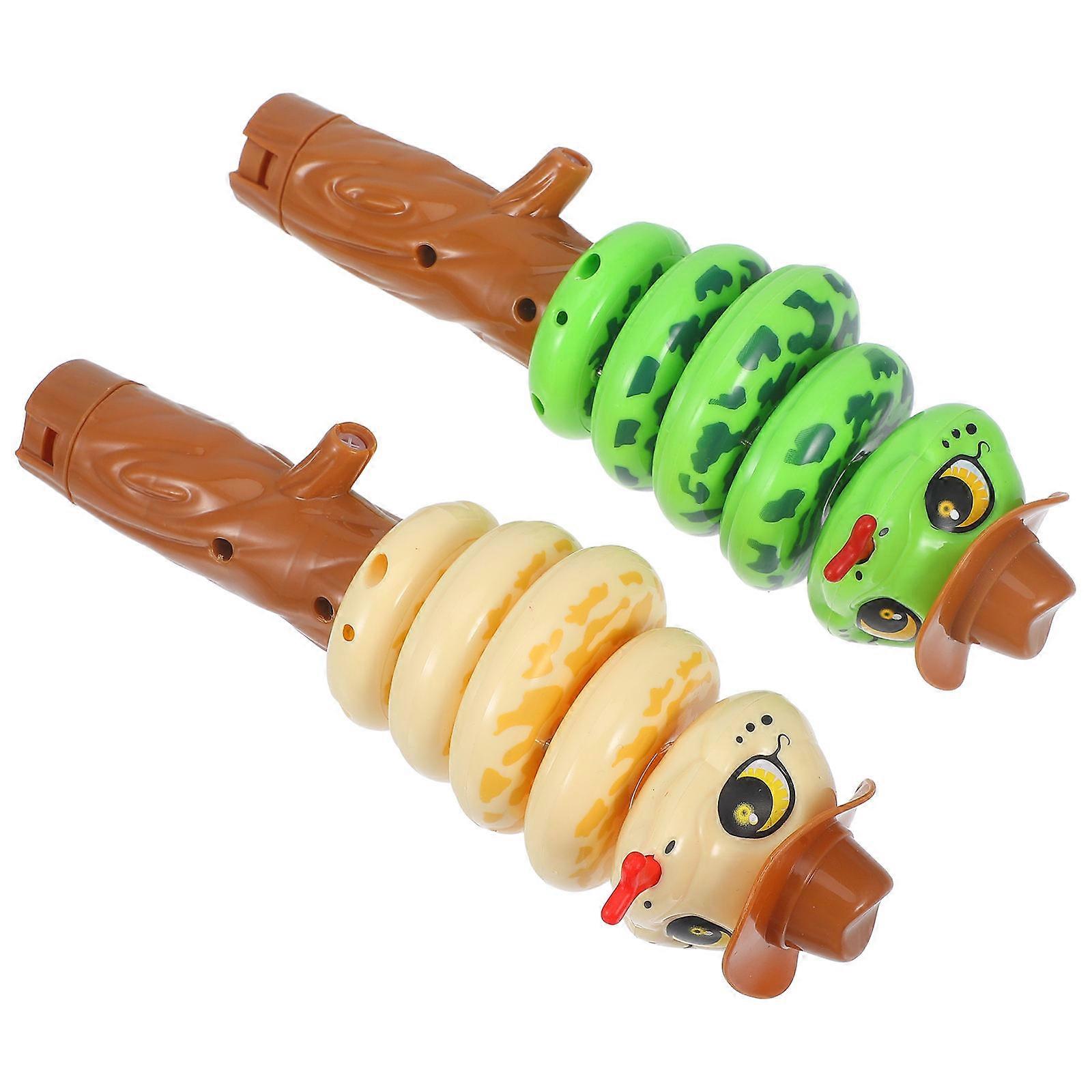 Cute Snake Shaped Whistle Toys for Kids with Loud Sound ABS Material 2 Pcs