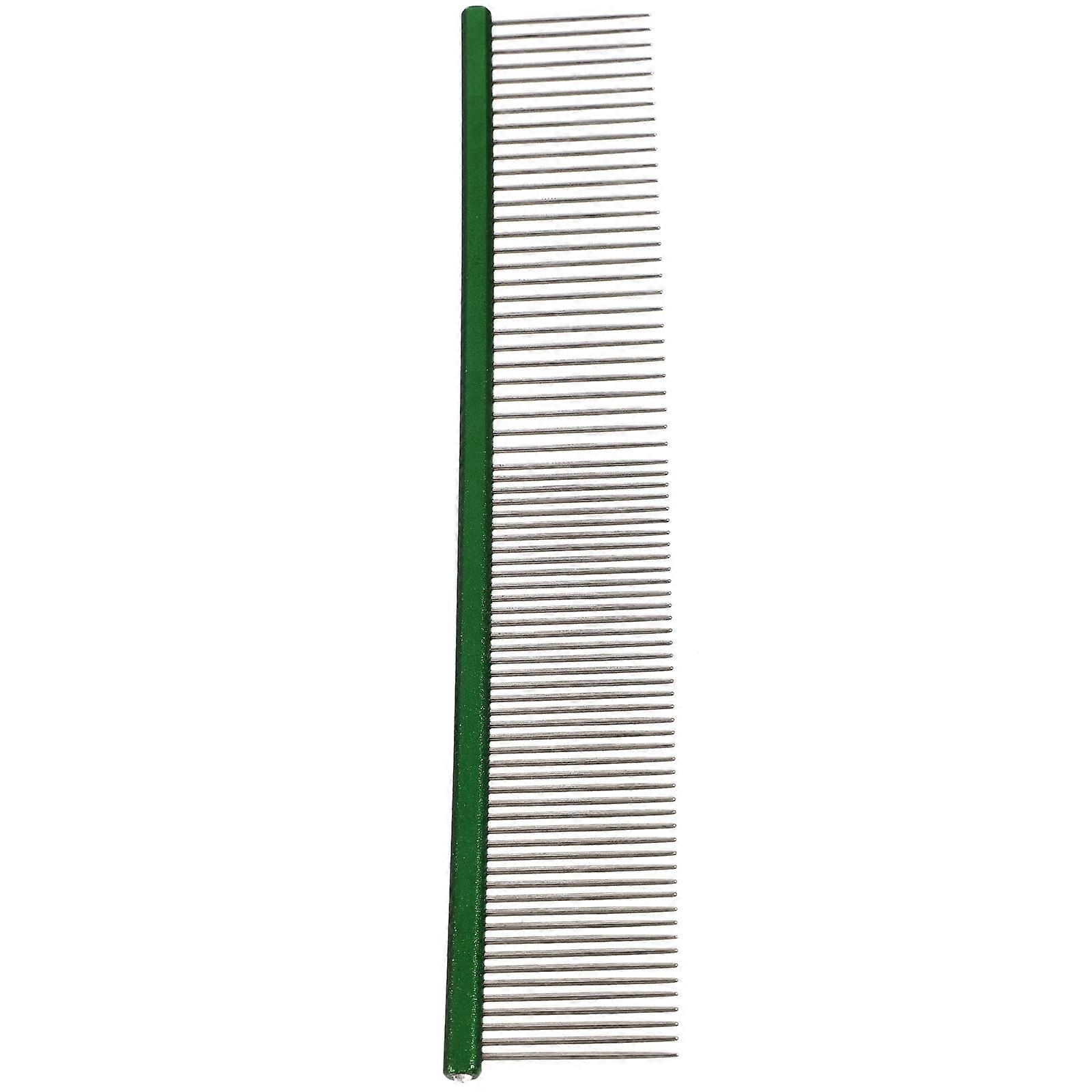 Wear-Resistant Metal Dog Comb For Daily Use Pet Grooming Green Ergonomic Structure 1Set