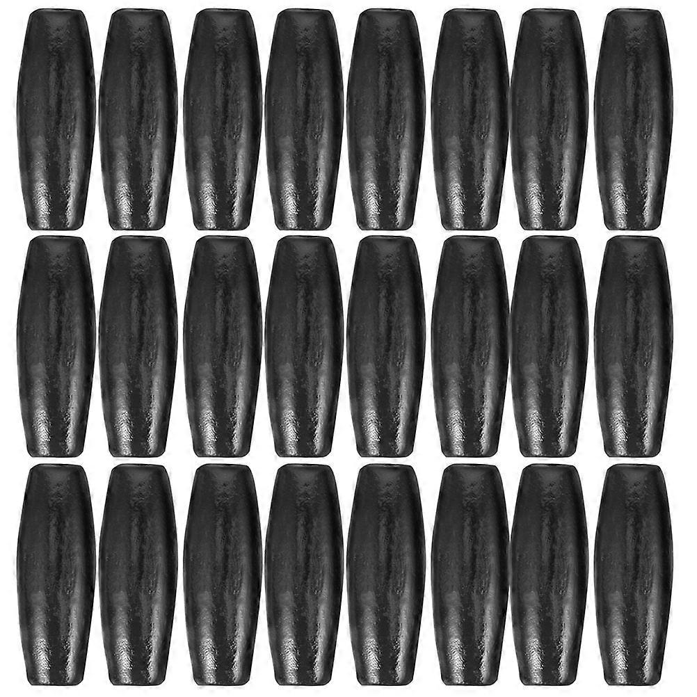Black Oval Wood Beads for DIY Use Hardwearing Maple Wood with Large Hole 10mm x 8mm x 4mm