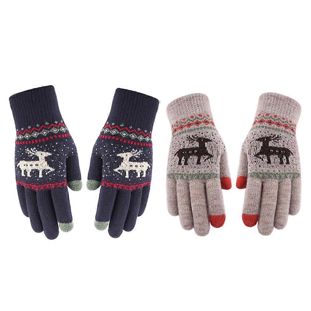 Windproof Winter Gloves For Outdoor Activities Assorted Color 2 Pairs Of Warm Hand Protector
