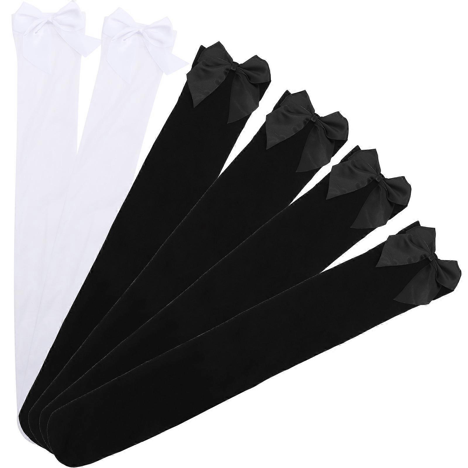 3 Pairs Soft Velvet Knee High Socks for Women – Comfortable Long Stockings with Bow for Daily Wear, Party, and Dress Up
