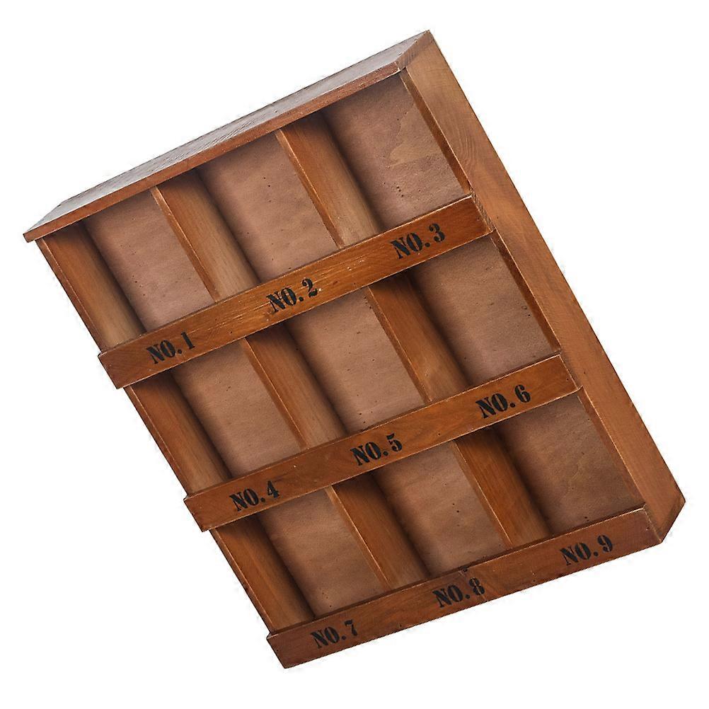 Compact Sundries Storage Rack With Multi-Grid Design Suitable For Home Office Use In Light Brown Color 1Pcs