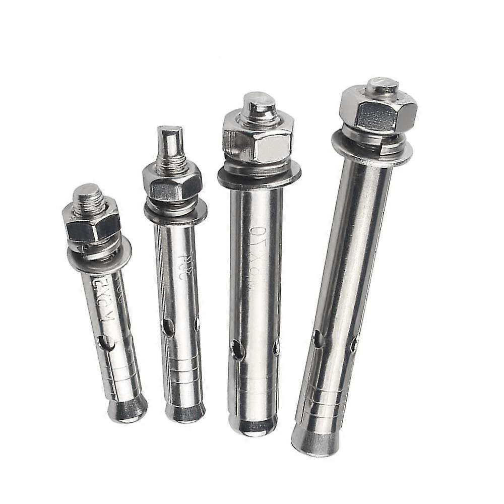 Expansion anchors, anchor bolts, 304 stainless steel expansion bolts, sleeve anchors, M6x70mm with pack of 10 pcs M6 hex nuts.
