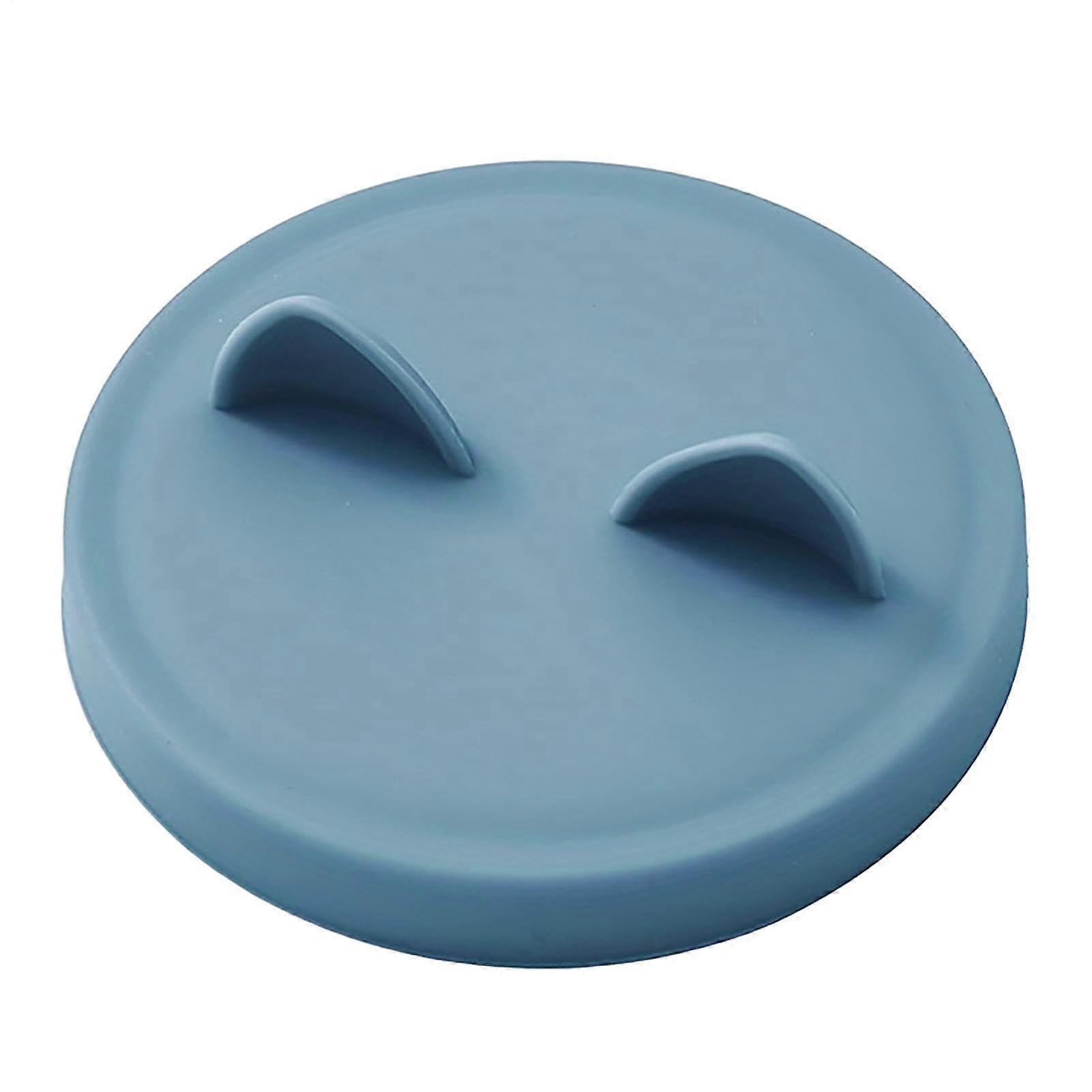 Cartoon Pet Food Can Lid Silicone Cat Can Lids for Small Pets, Cats Blue