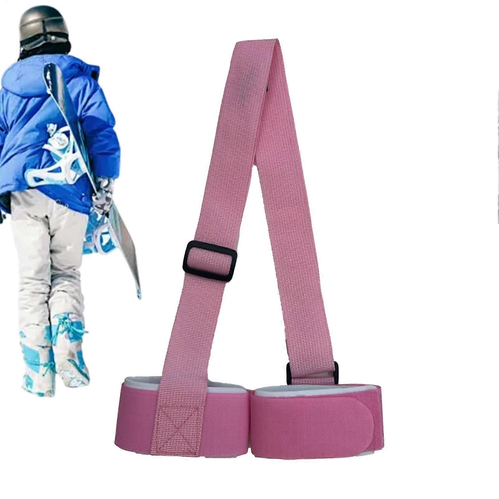 Shoulder Ski Carrier Adjustable Nylon Ski Straps Comfortable Portable Ski Racks Pink Ref: 3778