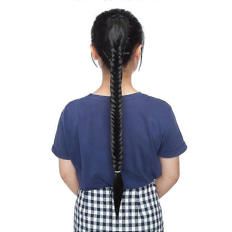 Plaited Fishtail Twist Braid Claw On Drawstring Clip In Ponytail Hair Extensions