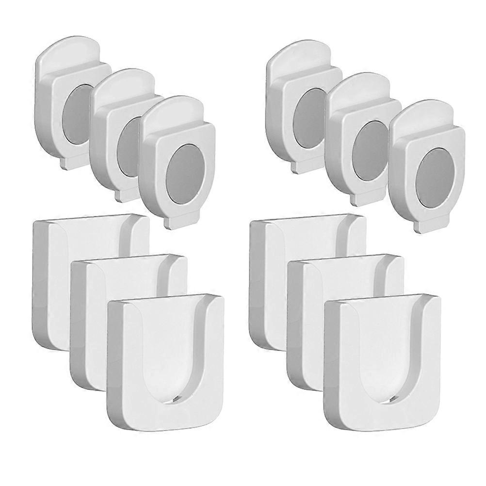 Remote Controller Holder Magnetic Rack for Wall Mounting Storage Abs White Featuring Magnetic Adsorption 6sets