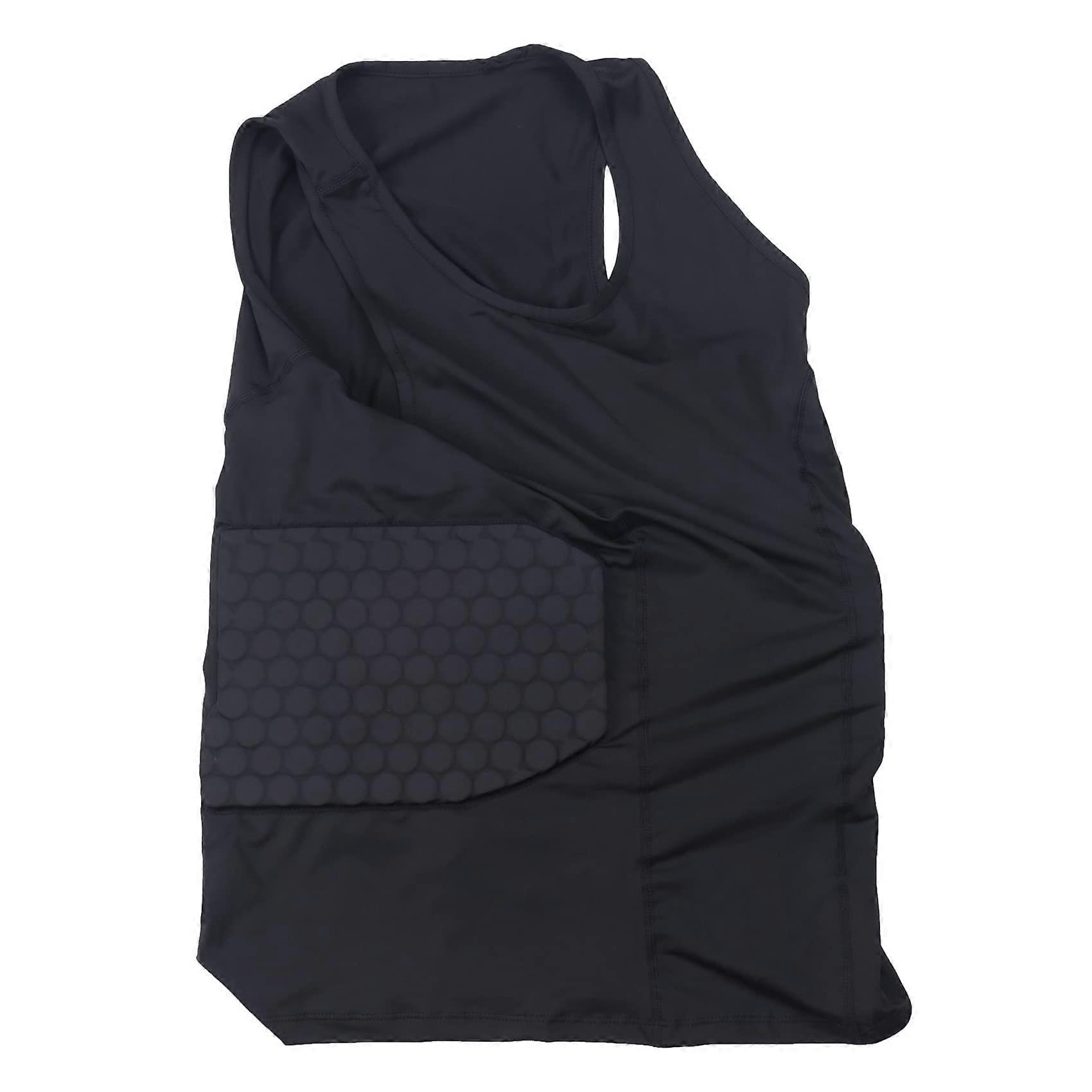 Men's Protector Padded Compression Shirt Vest with 3-Pad Cushioning for Protective L Size Sports Gear