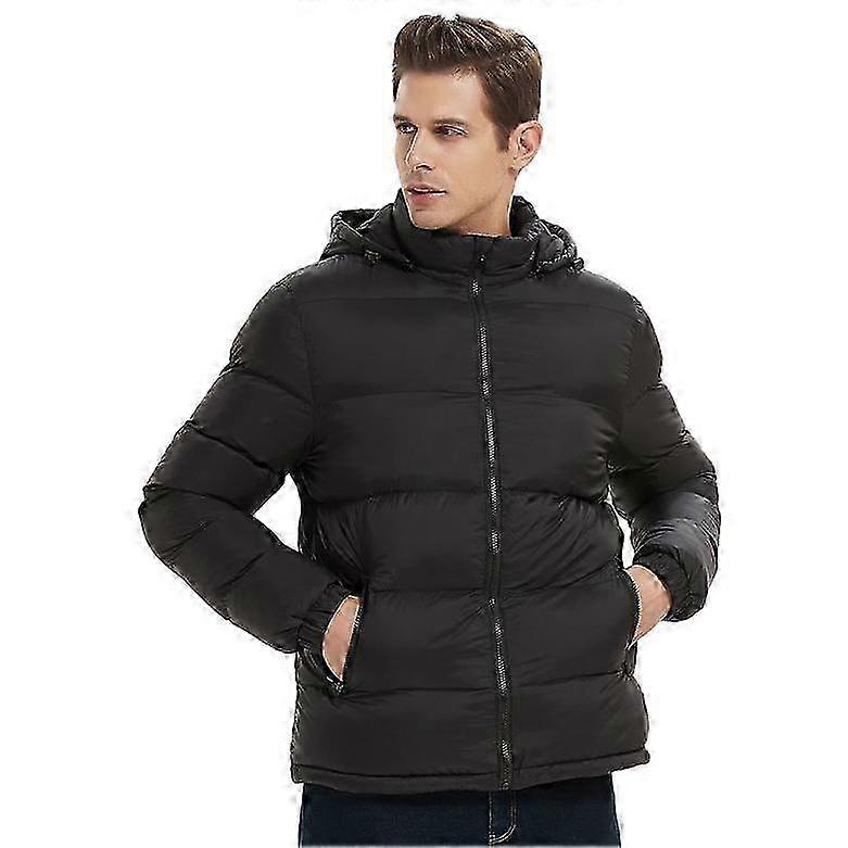 Men's Hooded Winter Puffer Jacket  Warm Coat