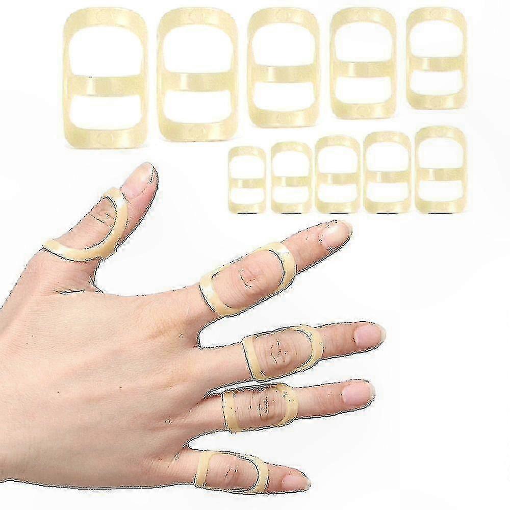 2 Pack Finger Splint Support Brace for Joint Protection and Stabilization Oval Shape Soft Sleeve Fixator for Hand Injuries