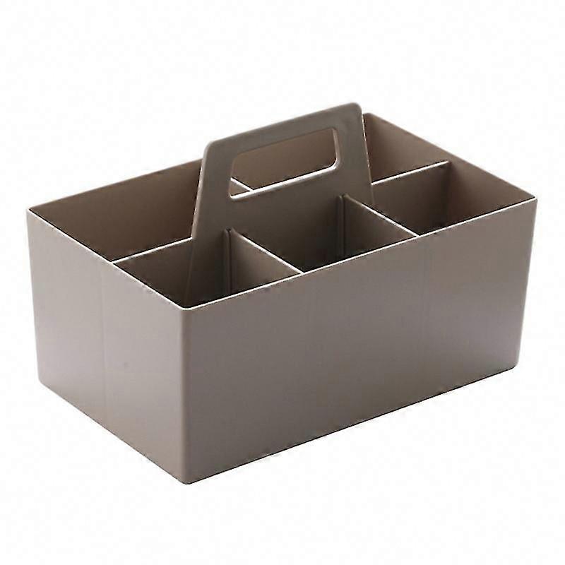 Stackable Storage Box with Adjustable Compartments and Handle for Stationery Organization