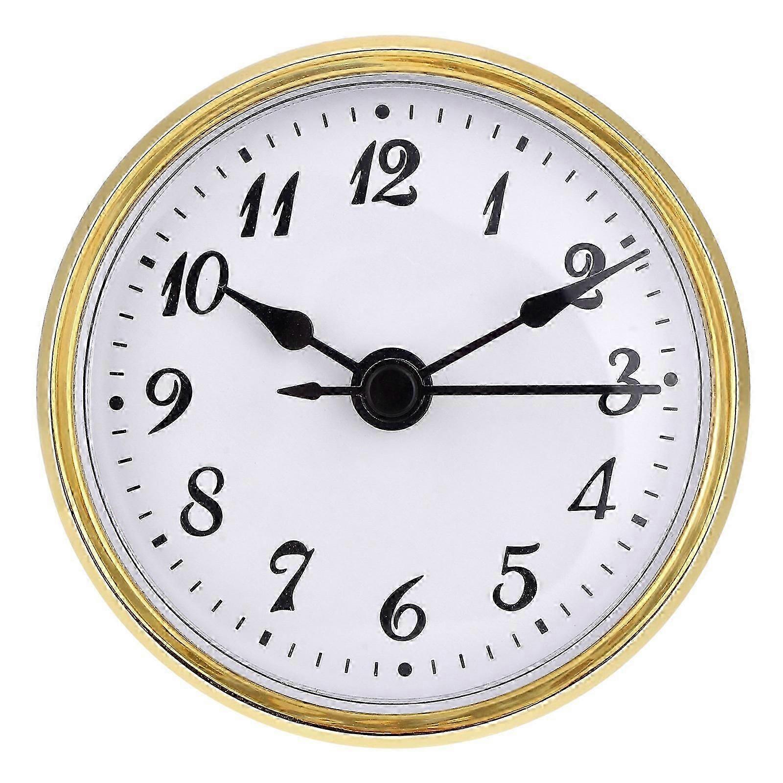 Elegant Round Clock Insert With Roman/Arabic Numerals Gold/Silver Trim Option Small Clock For Home Offices