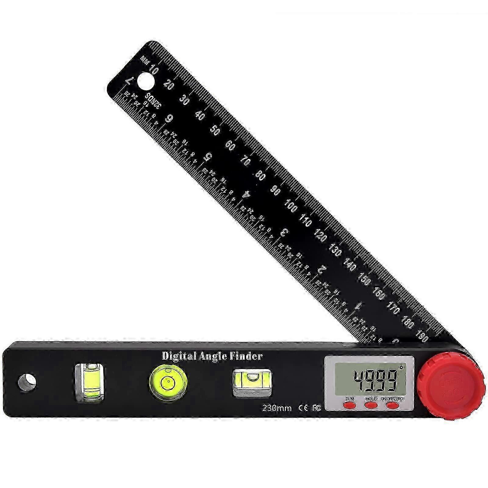 数字角度尺量角器 - 230 毫米 360 度角规 LCD 显示屏双刻度尺