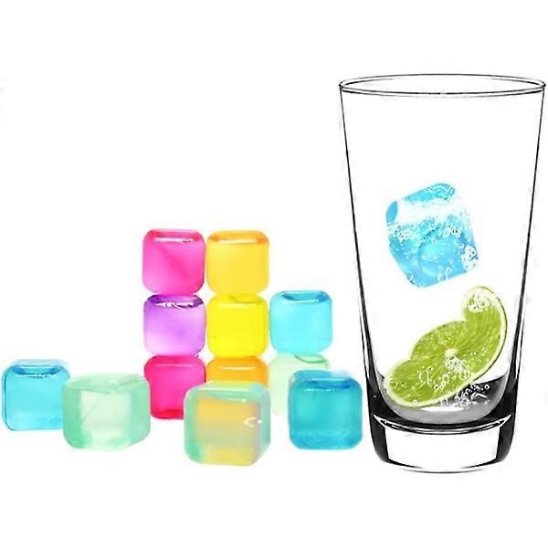 Reusable Ice Cubes for Drinks, Frozen Cold Drinks, Chilled Ice Cubes, Multicolor, 50-Pack