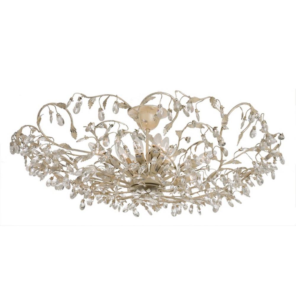Michelan 12 Light Glass & Crystal Ceiling Light Cream