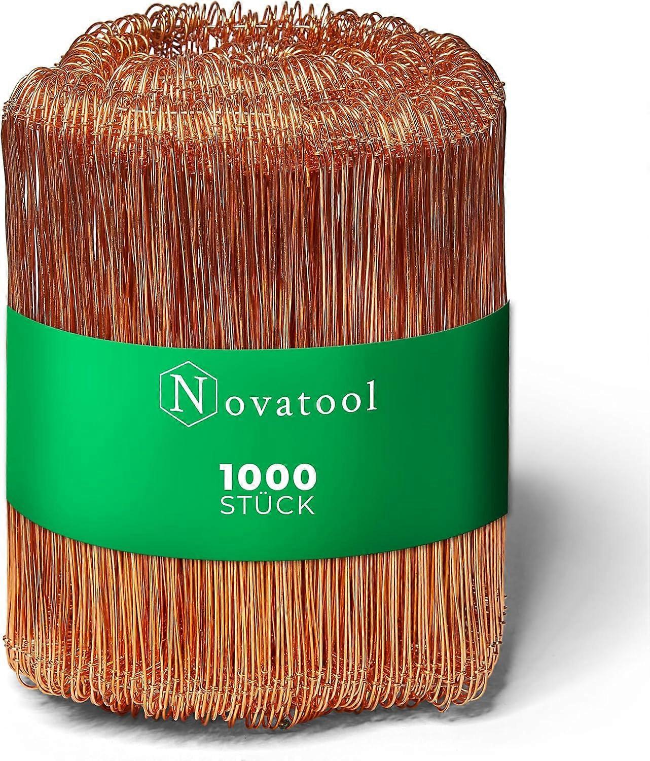 1.000 stuks staafdraad met oogjes 1,0 x 200 mm binddraad verkoperd, robuust en duurzaam draaidraad, draadbinder, oogjesdraad, draadslinger, bloemendraad