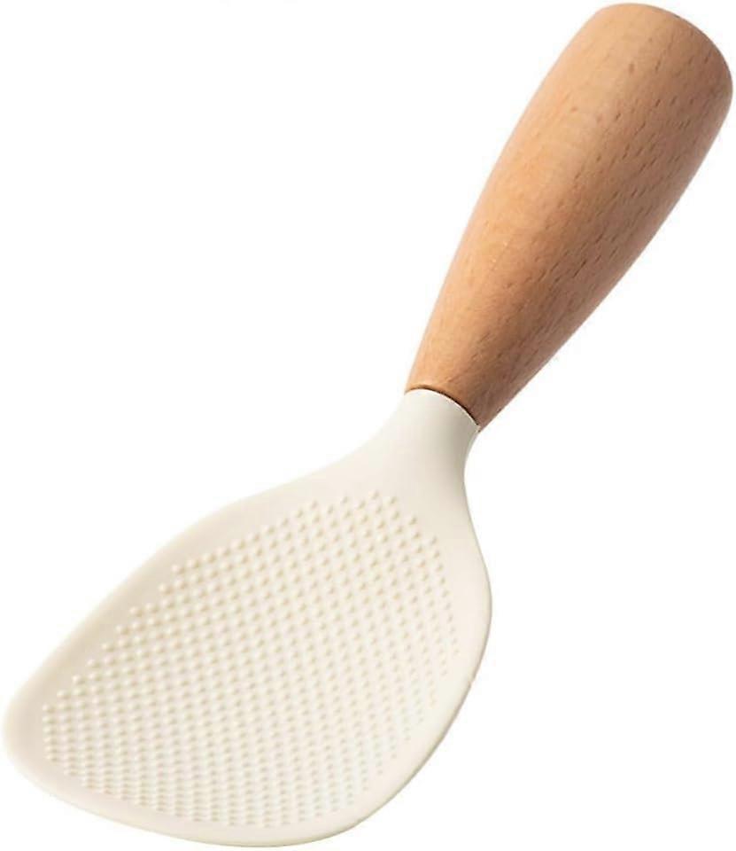 White Standing Silicone Rice Spoon Paddle Heat Resistant AntiScalding Rice Scooper And Potato Servers Serving Spoons