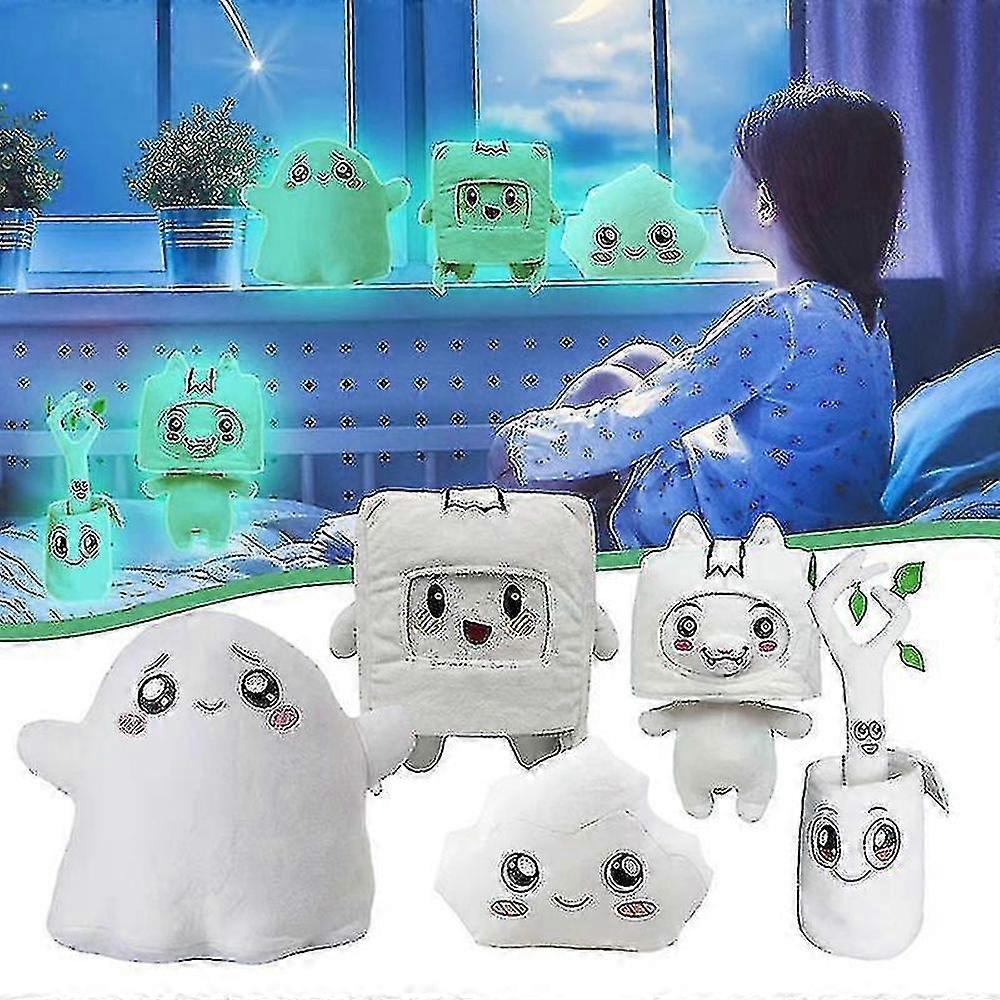 LankyBox Glow in The Dark Foxy Boxy Ghosty Plush Toy, Removable Soft Doll for Kids