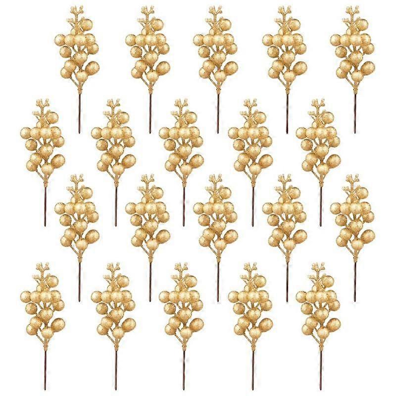 20 Pc Artificial Stems, 7.5 Inches Christmas Berries Stems,Artificial Christmas Picks for Xmas Tree