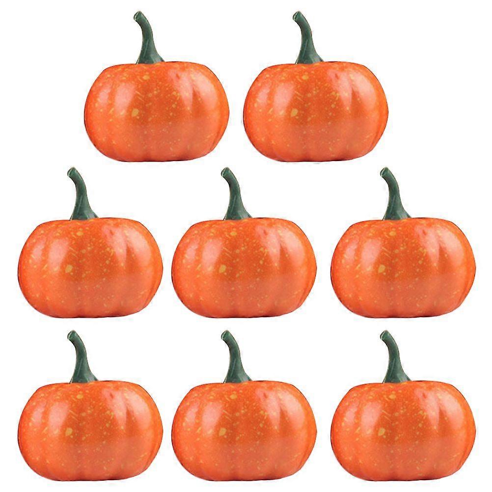 8pcs Mini Halloween Scene Layout Props Lifelike Simulation Pumpkin Ornaments